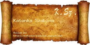 Katonka Szabina névjegykártya